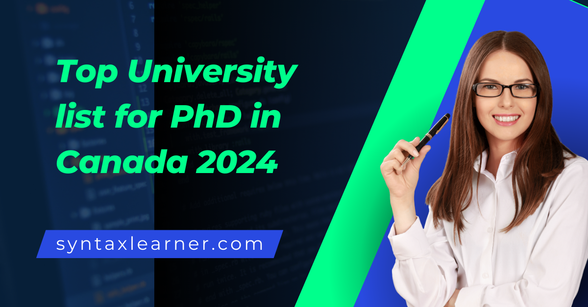 phd in canada university